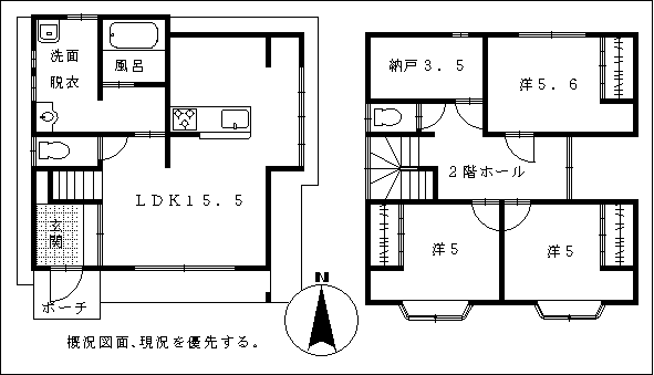 宮崎不動産情報 宮崎 建物 住宅 新築 中古 マンション tate11 宮崎市下北方町塚原 中古住宅 不動産 売り家 11620 平面図 こゆプランニング