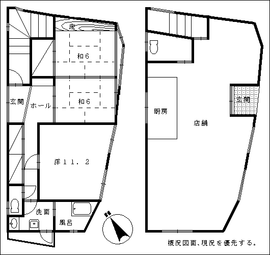 【清武町大字船引商売用売り家清武駅近く】 宮崎不動産情報 宮崎 建物 新築 中古 住宅 売り家tate21 不動産中古住宅人気の平屋 11719 平面図 売り家こゆプランニング