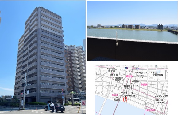 【宮崎市吾妻町 3LDK賃貸マンション】 宮崎不動産 賃貸 情報 アパート マンション 3dk16 人気地域!分譲マンション賃貸!自主管理物件!1971 外観と眺望写真 こゆプランニング賃貸情報