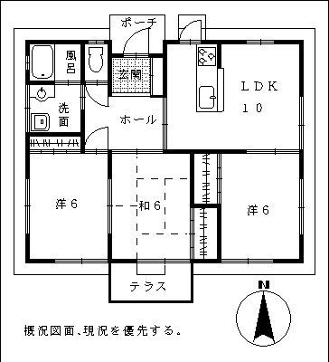 宮崎不動産 賃貸情報 貸家 アパート マンション kasiya30 宮崎市日ノ出町 賃貸 貸家情報 1978 平面図 こゆプランニング
